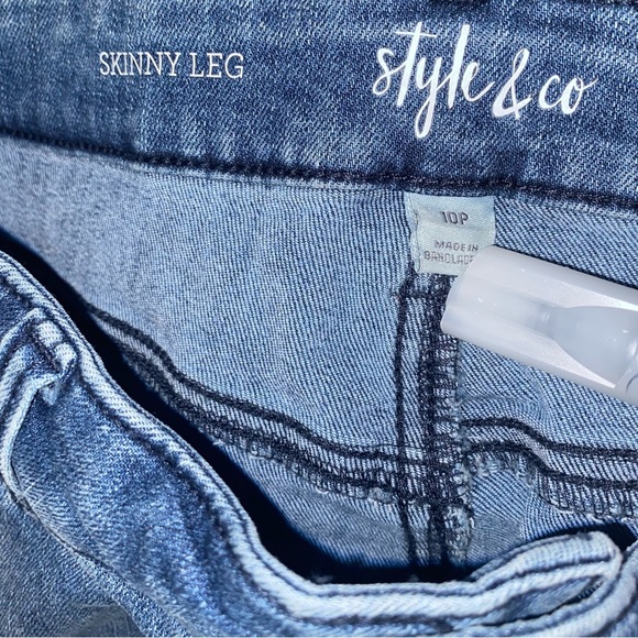 Style & Co Petite (NWT) Curvy Fit Womens Size: 10P Skinny Mid Rise Denim Jeans - Picture 11 of 14